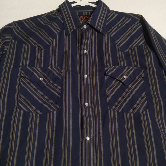 Plains Western Wear Men's LS Pearl Snap Western Shirt Size L - Picture 1 of 6